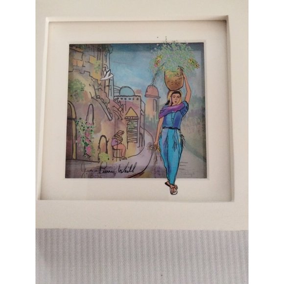 Jean Pierre Will 3D painting On Glass Mini Scene of Ruth Collecting Wheat, - Picture 4 of 4